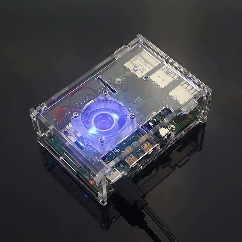 [אביזרי OEM] מאוורר קירור תאורה אחורית של LED לרדיאטור פיזור חום פטל PI עם 2 אטמוספרה מובנית כחולה LED עבור